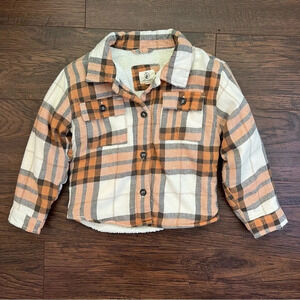 Staghorn Plaid Sherpa Lined Brown Jacket Boys 4t